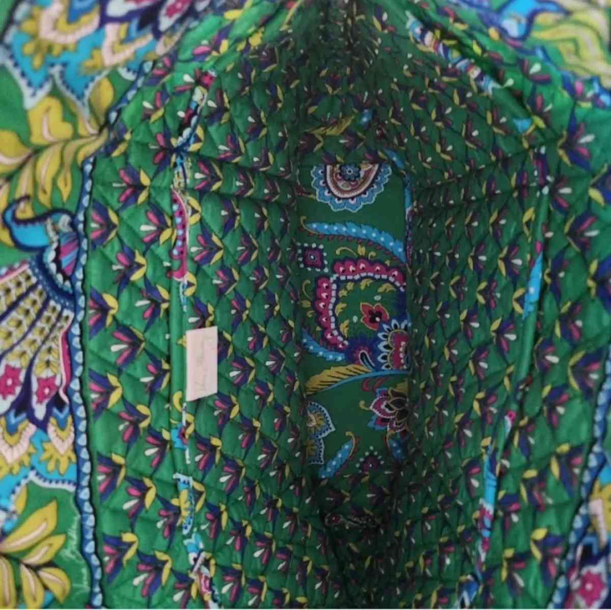 Vera Bradley Emerald  Paisley Toggle Button Tote Bag