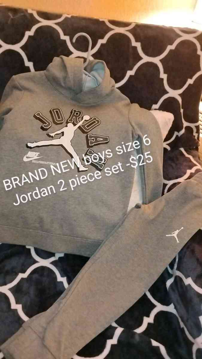 brand new boys Nike under armour and Jordan 2 piece sets