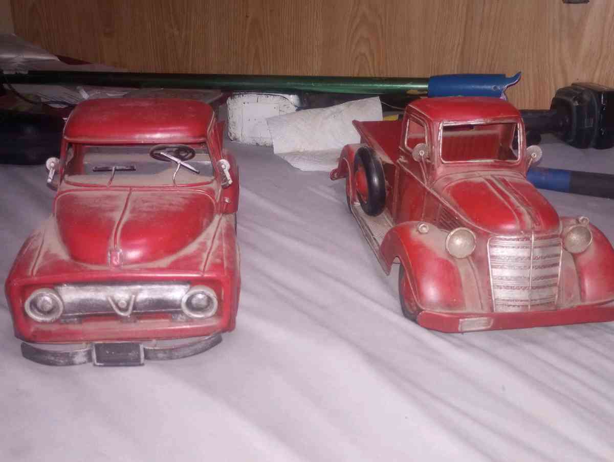 vintage Red Metal Trucks