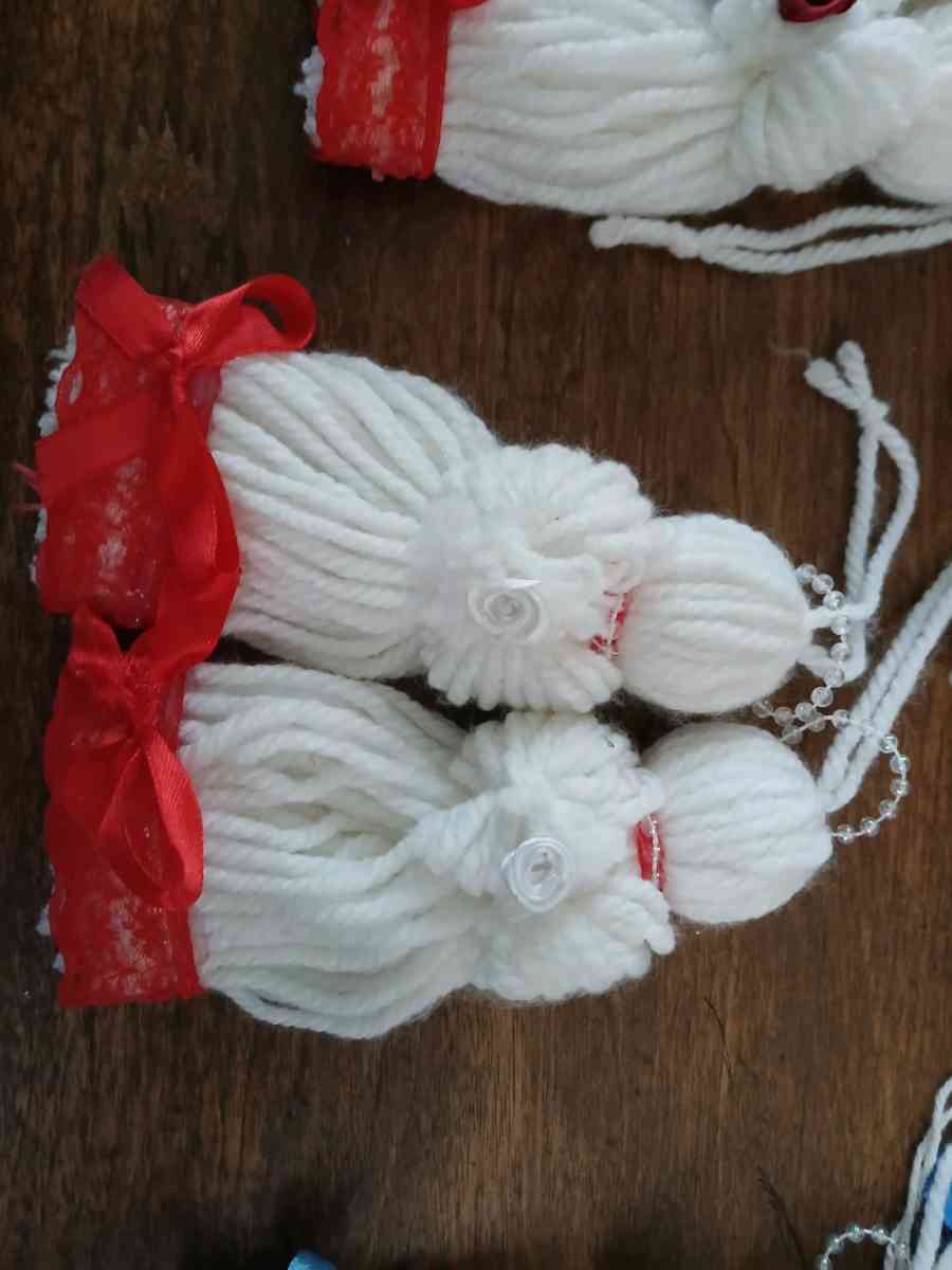 yarn angel ornaments