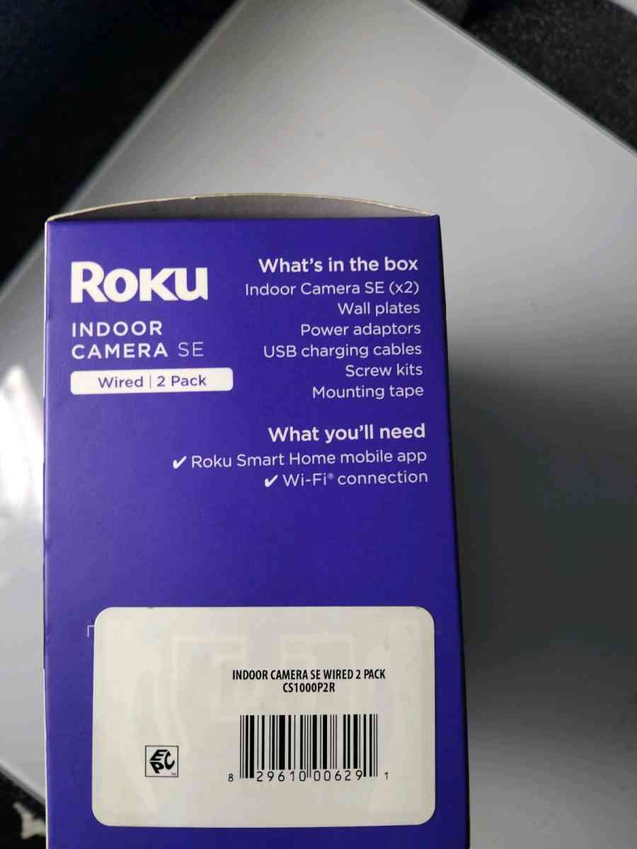 Roku Indoor Camera 2024  Home Security  2Pack  Wired Securit