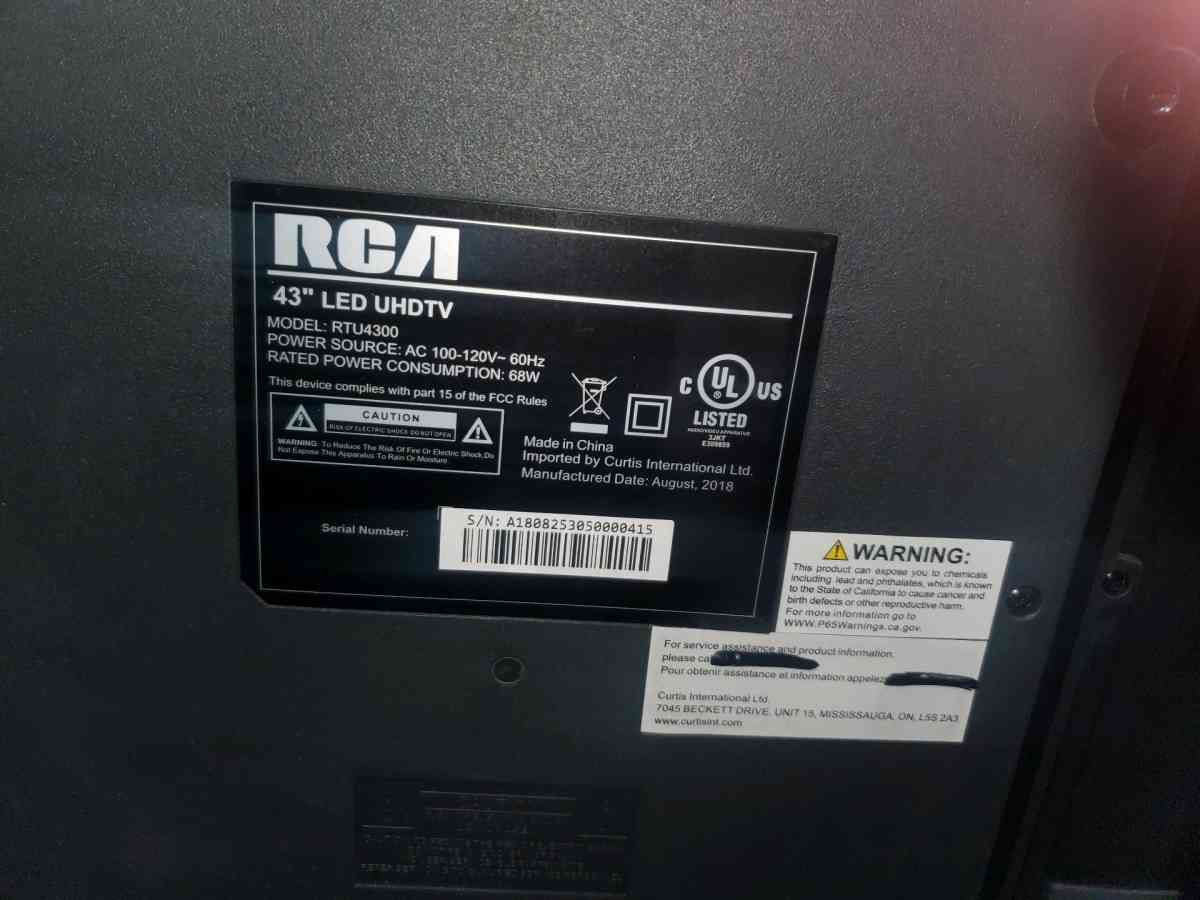 RCA 43 Class 4K Ultra HD LED TV