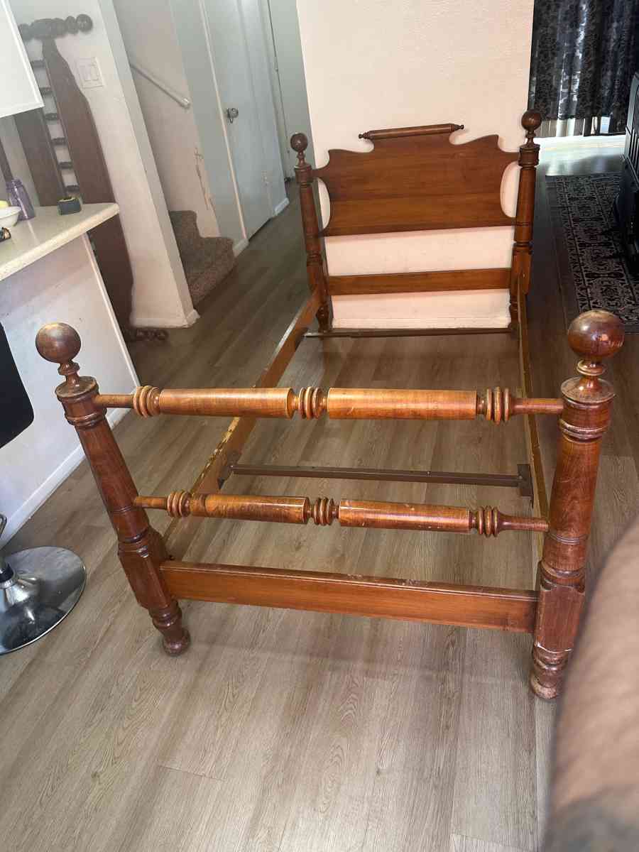antique Rope twin bed frame