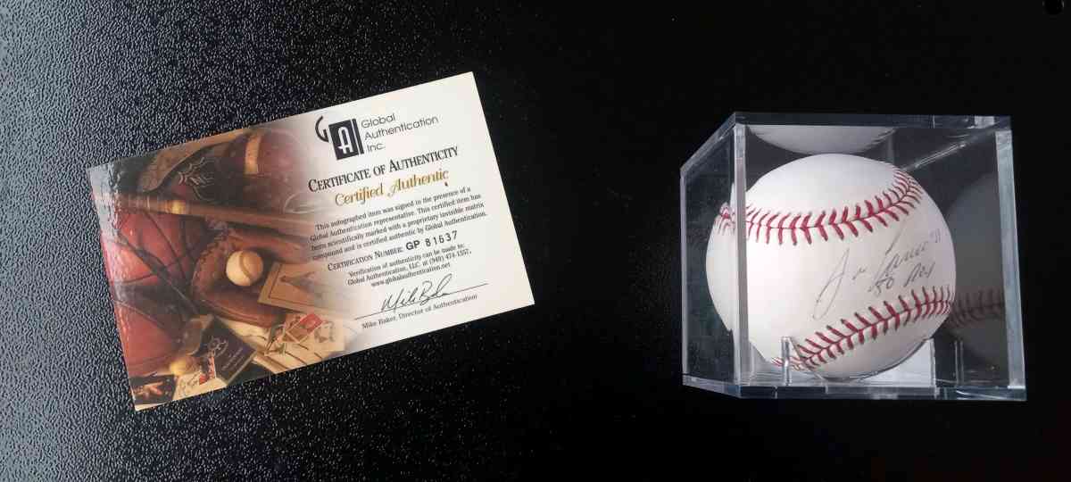 baseball signed by Jose Canseco with coa