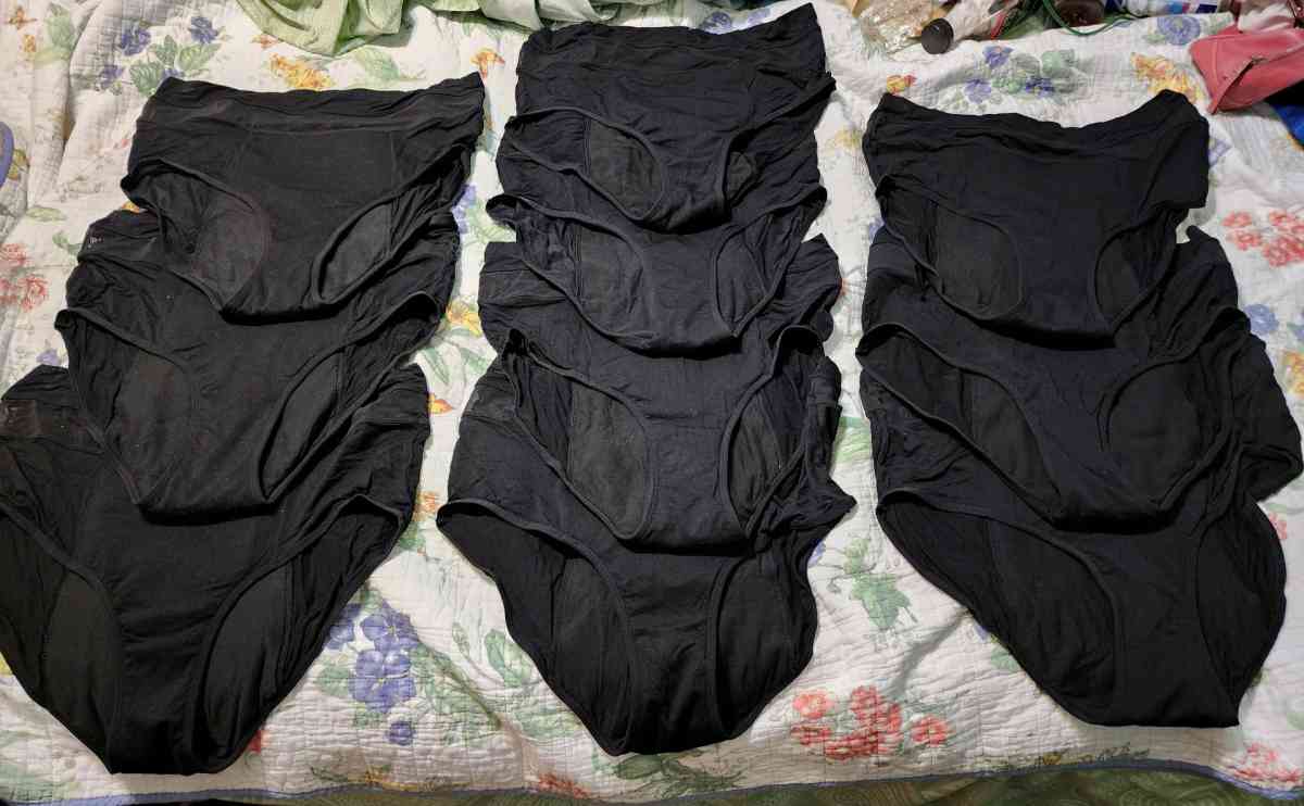 10 pairs Goat Union hirise overnight period briefs black 2XL