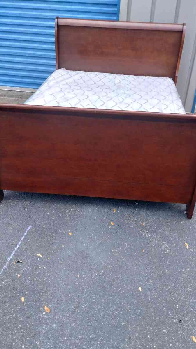 Queen Size Sleigh Bed and Pillow top Mattress