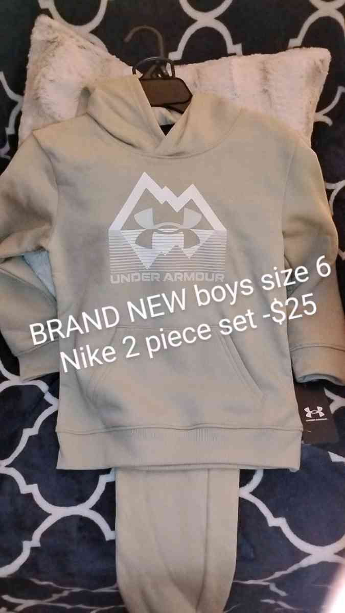 brand new boys Nike under armour and Jordan 2 piece sets