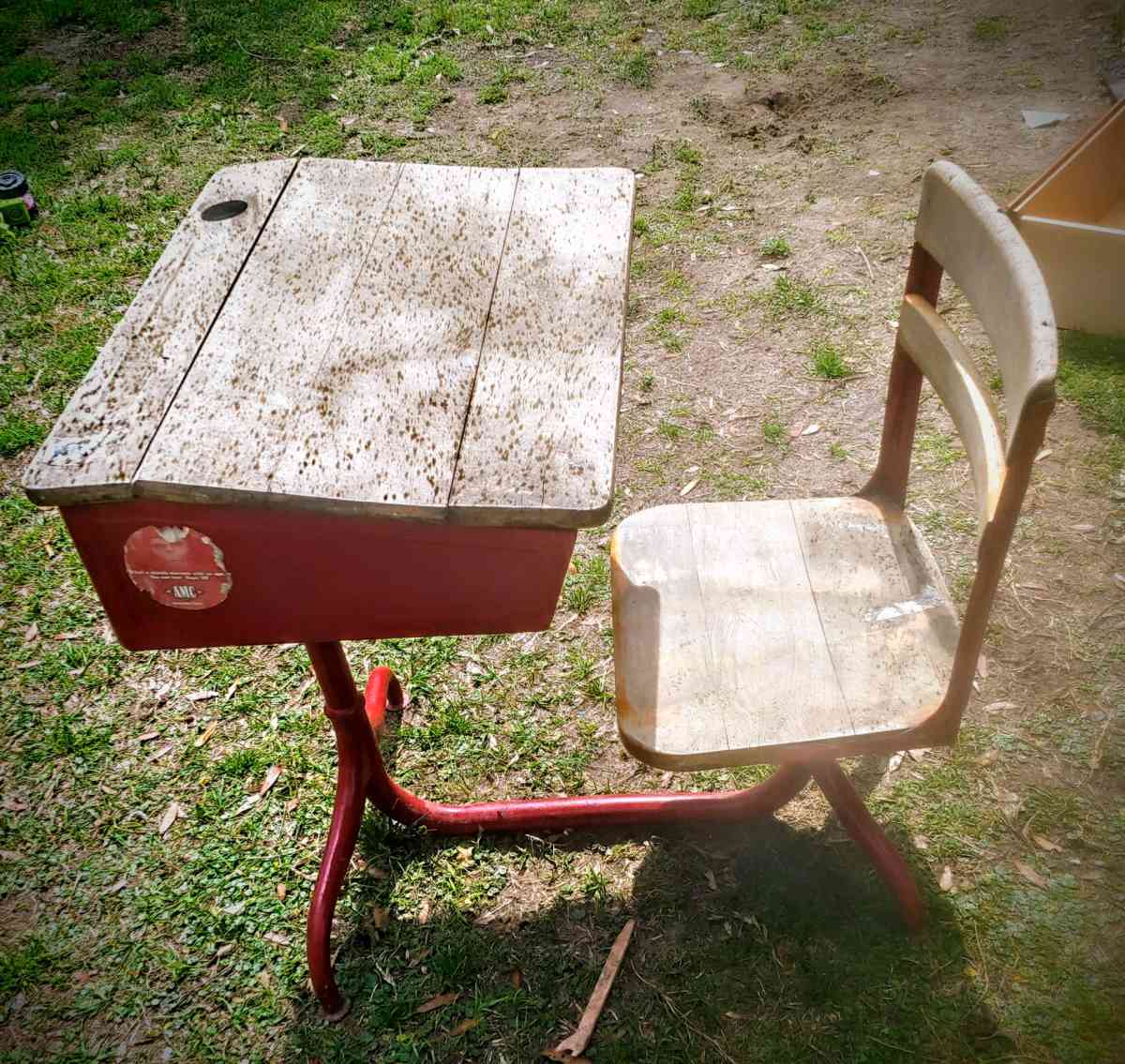 vintage American seating school desk