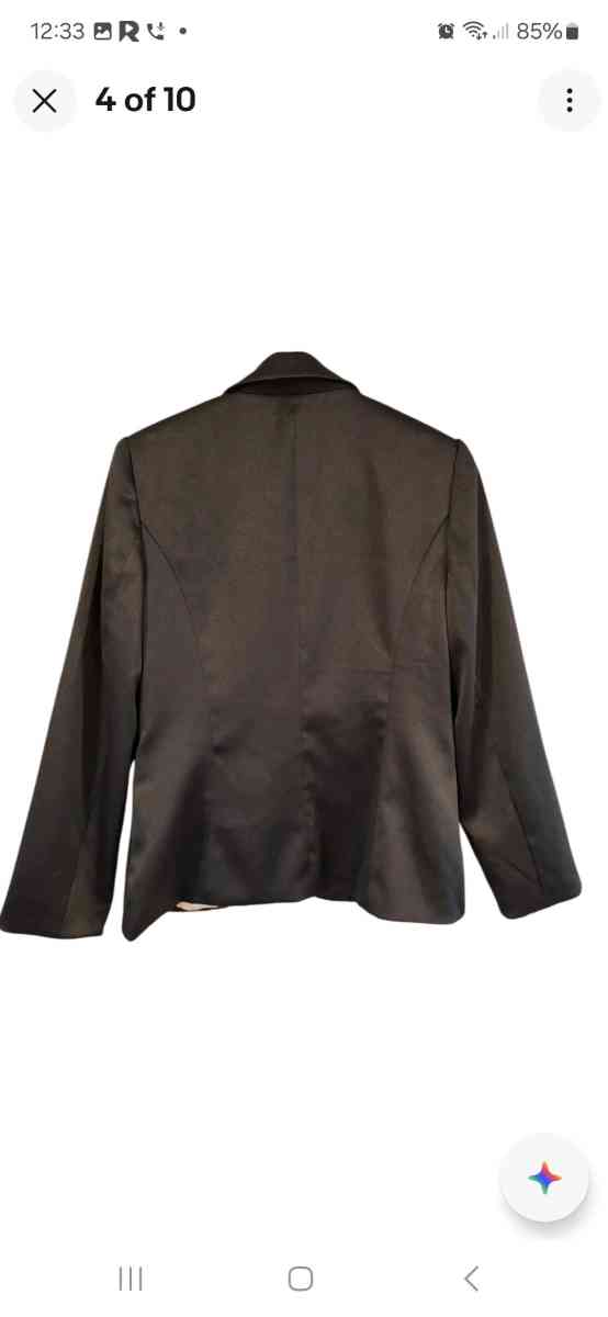 Black Apostrophe Suit Womens  Medium Jacket Blazer  Satin