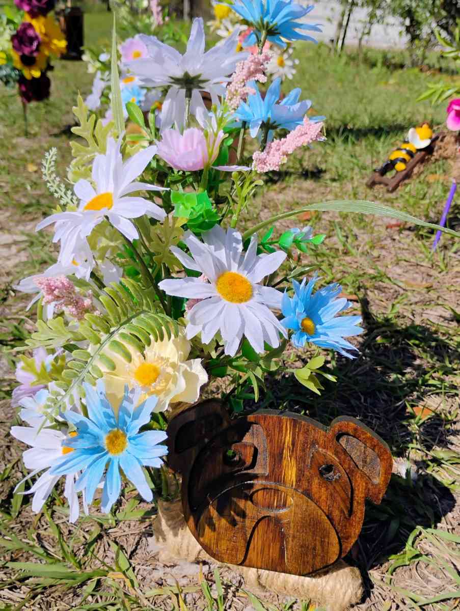Beautiful graveside flowers