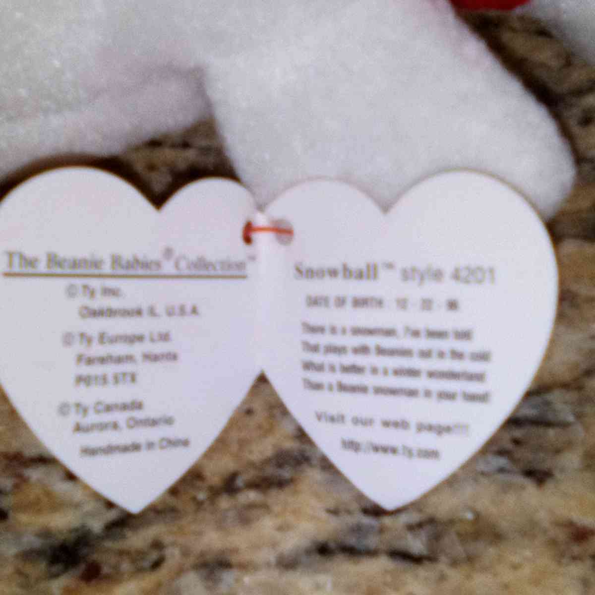 ty SNOWBALL Rare Limited edition beenie baby