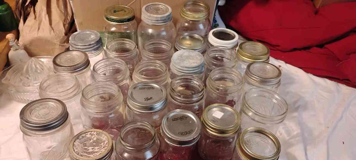 Used Lot of 38 Mason Jars