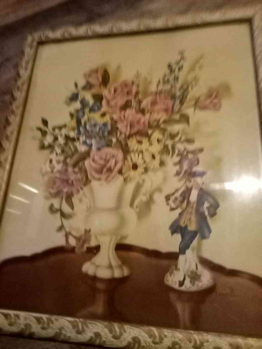 antique picture and frame