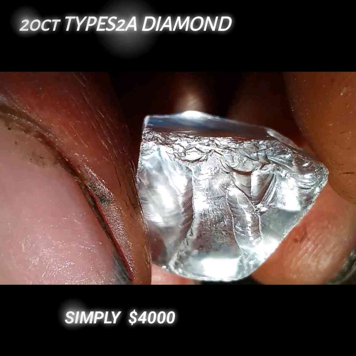 20ct Raw Type2A Colorless D Diamond Forsale Visually Flawles