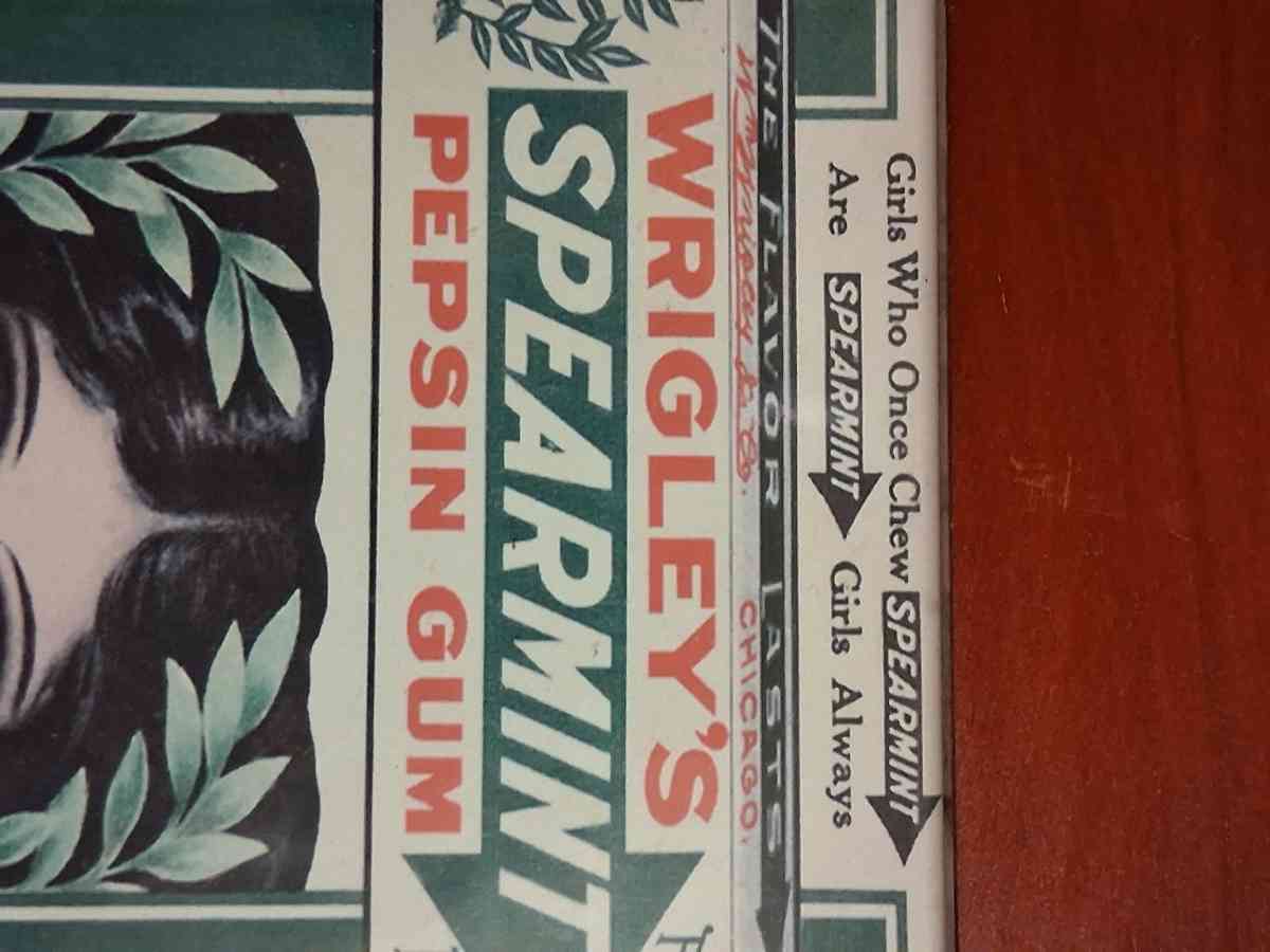 Wrigleys Spearmint Pepsin Gum Vintage Print