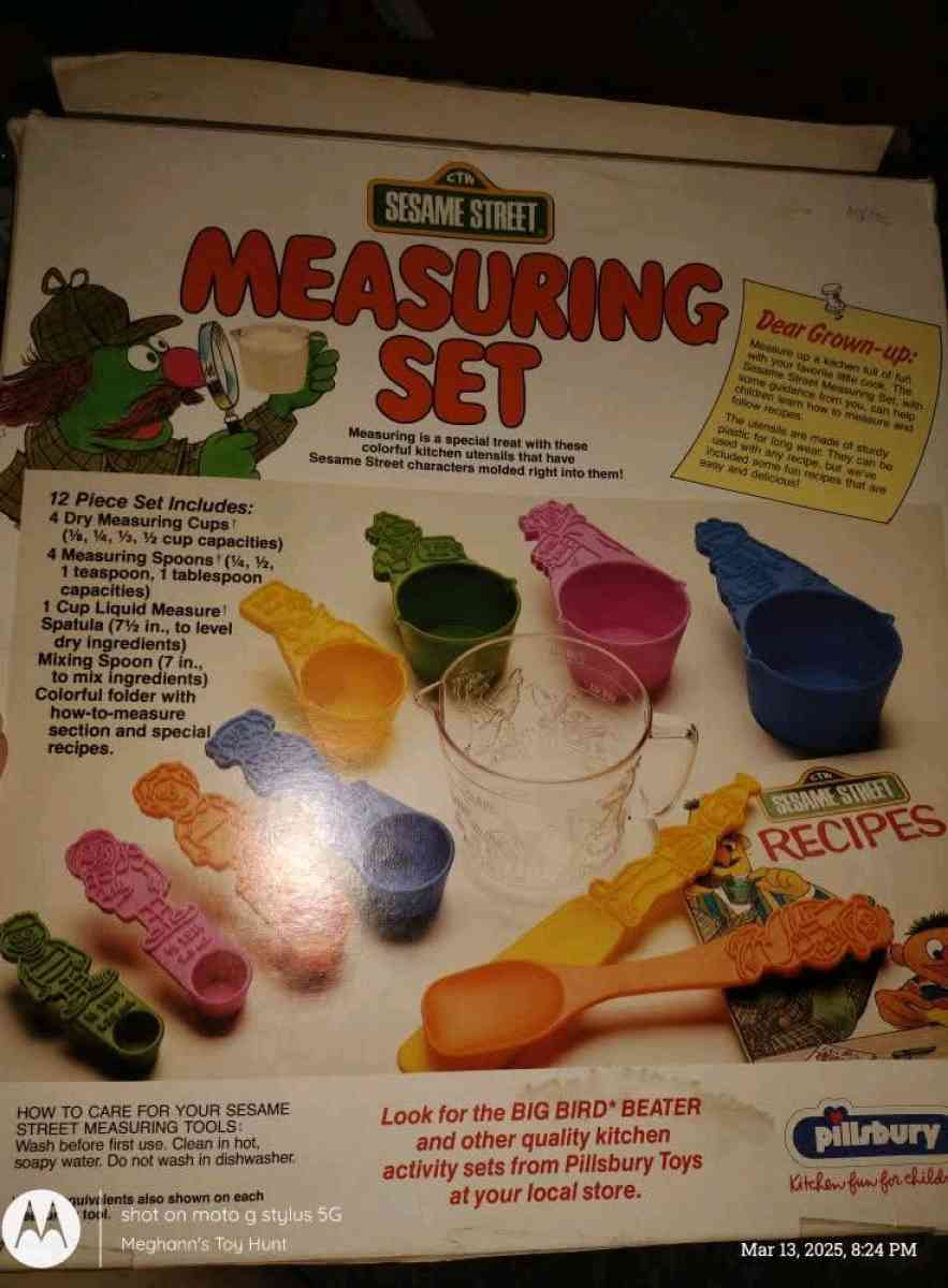 Vtg Complete Sesame Street Measuring Set