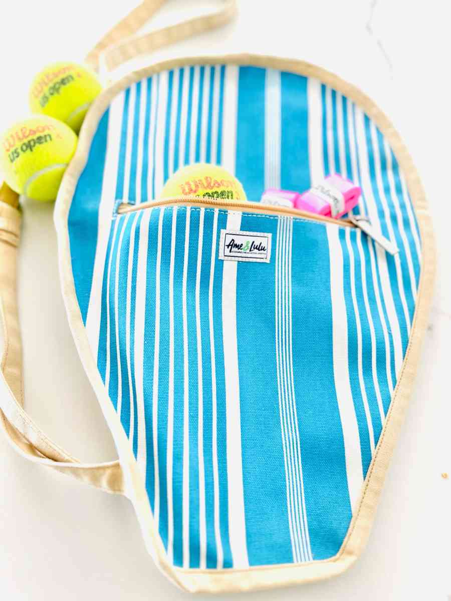 Ame  Lulu Riley Racquet Cover Ticking Stripe