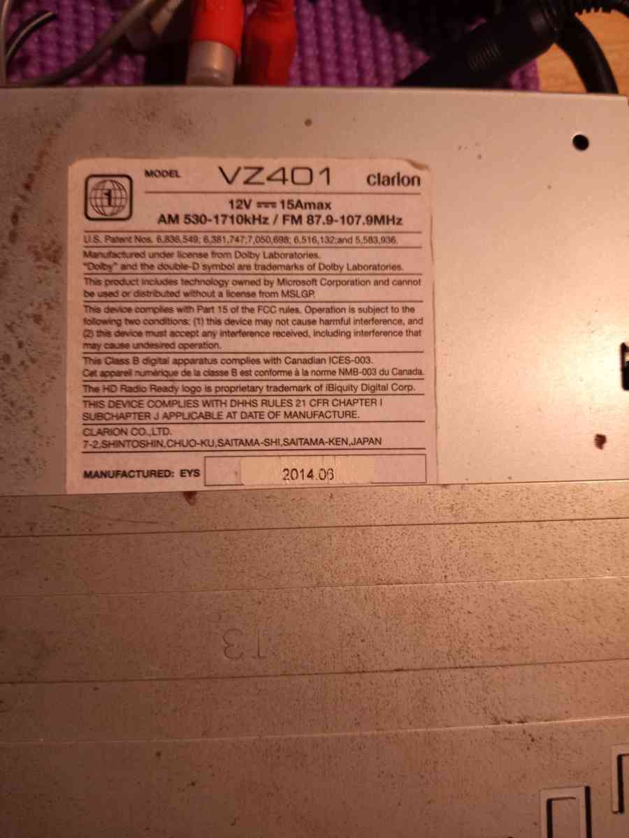 flip out touch screen clarion VZ401