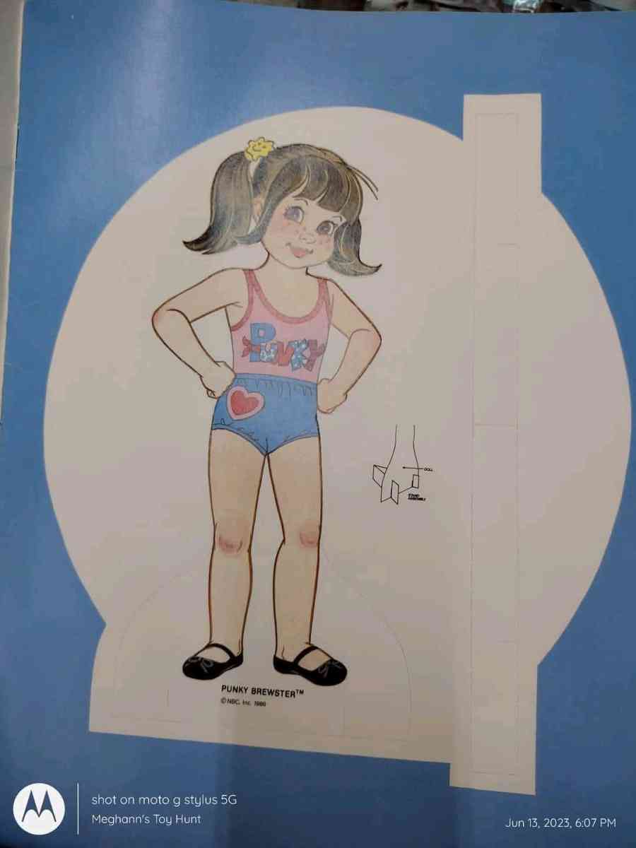Vtg Unused Punky Brewster Paperdoll Book