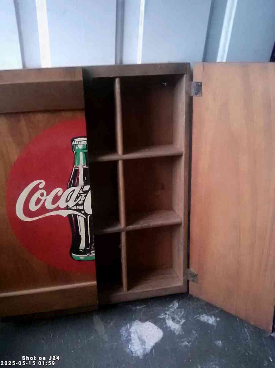 Vintage Coca Cola Wooden Wall Cabinet