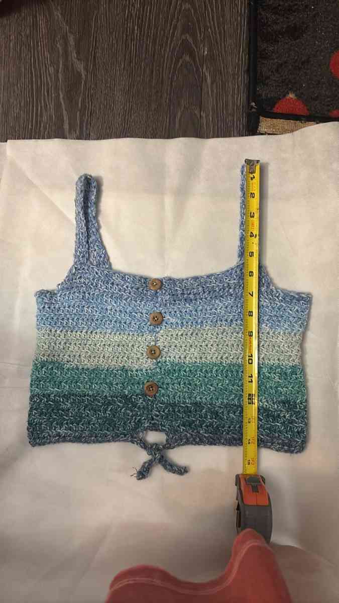Blue gradient knit crop top No Size