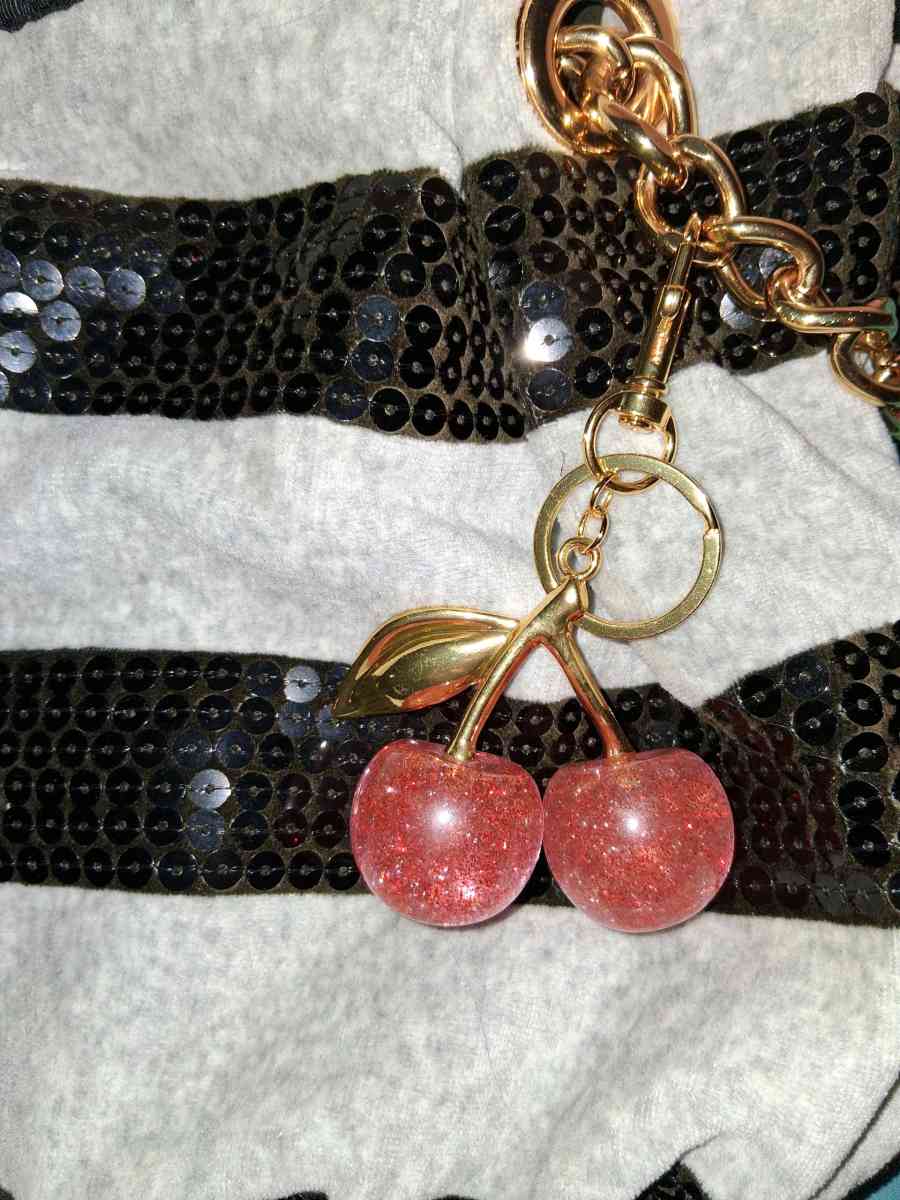 NEW LARGE PINK SHIMMERING CHERRY BAGCHARM KEYCHAIN - Elysburg, Pennsylvania - FleaMarketBay