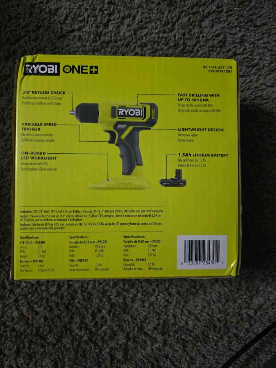 ONE 18V Cordless 38 in DrillDriver Kit with 15 Ah Battery an