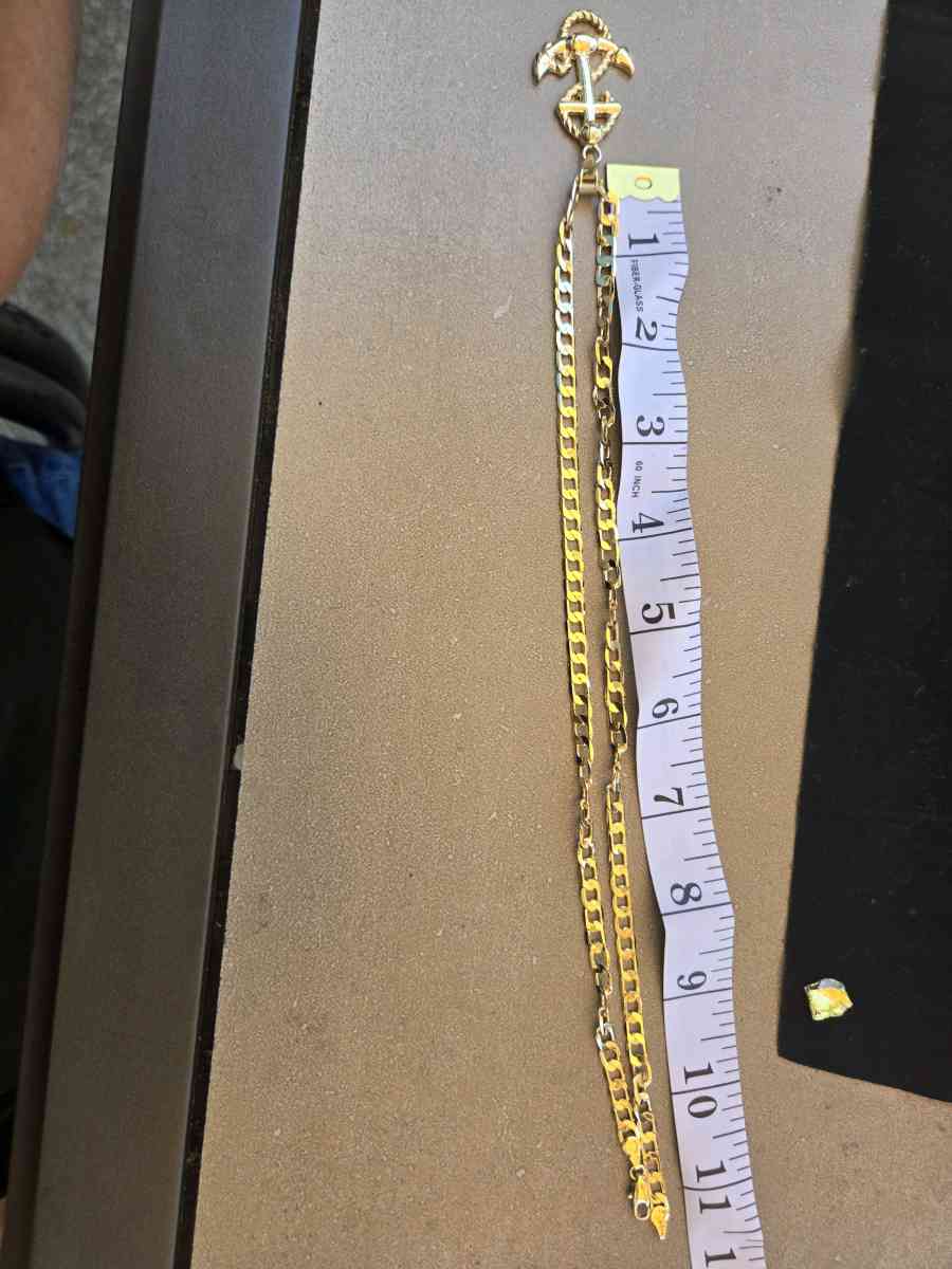 Chain with I said anchor in laminated gold