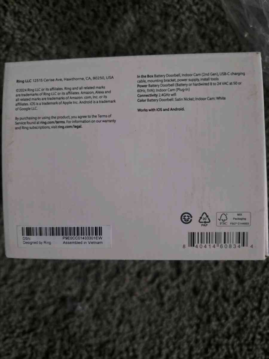 Ring Battery Doorbell And Indoor Cam