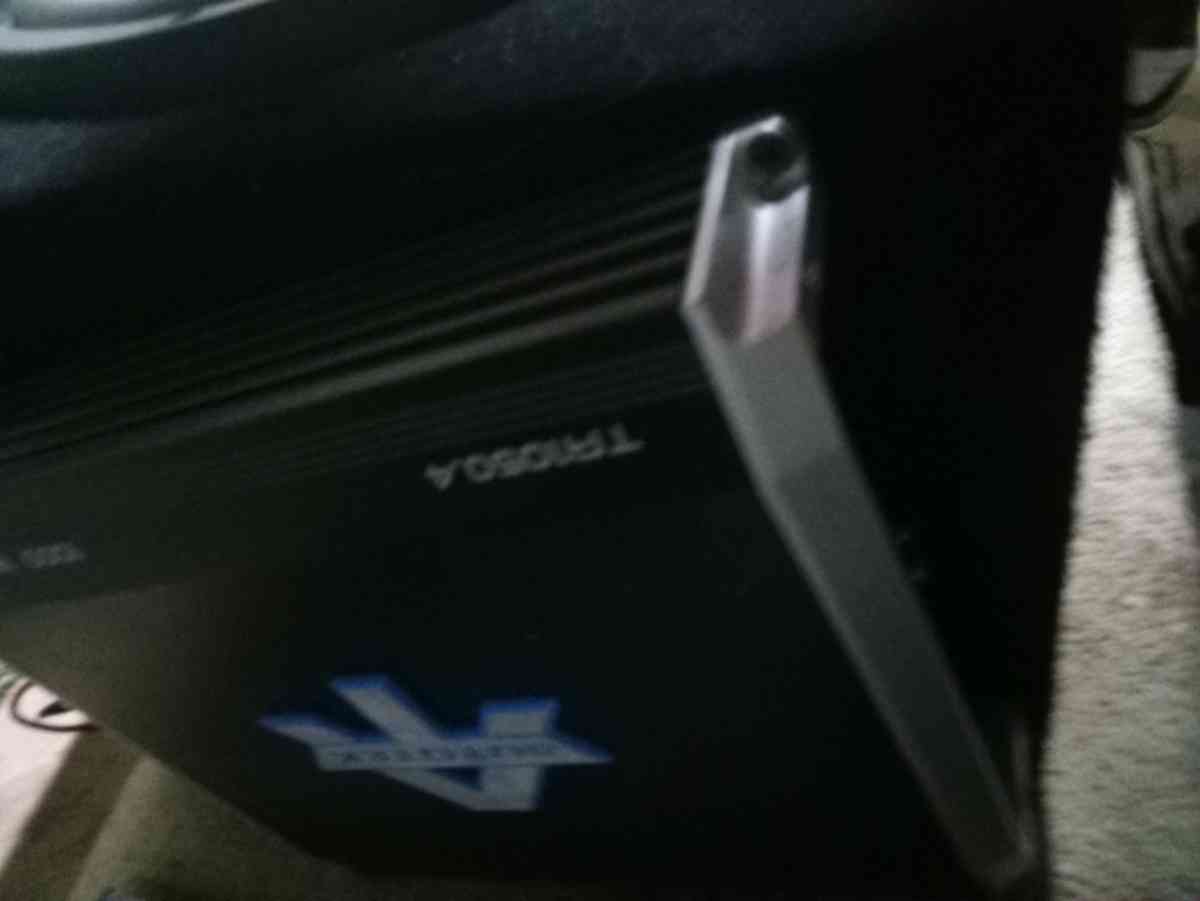 Two 12 inch Cerwin Vega subwoofers and a 1000w4 channel amp