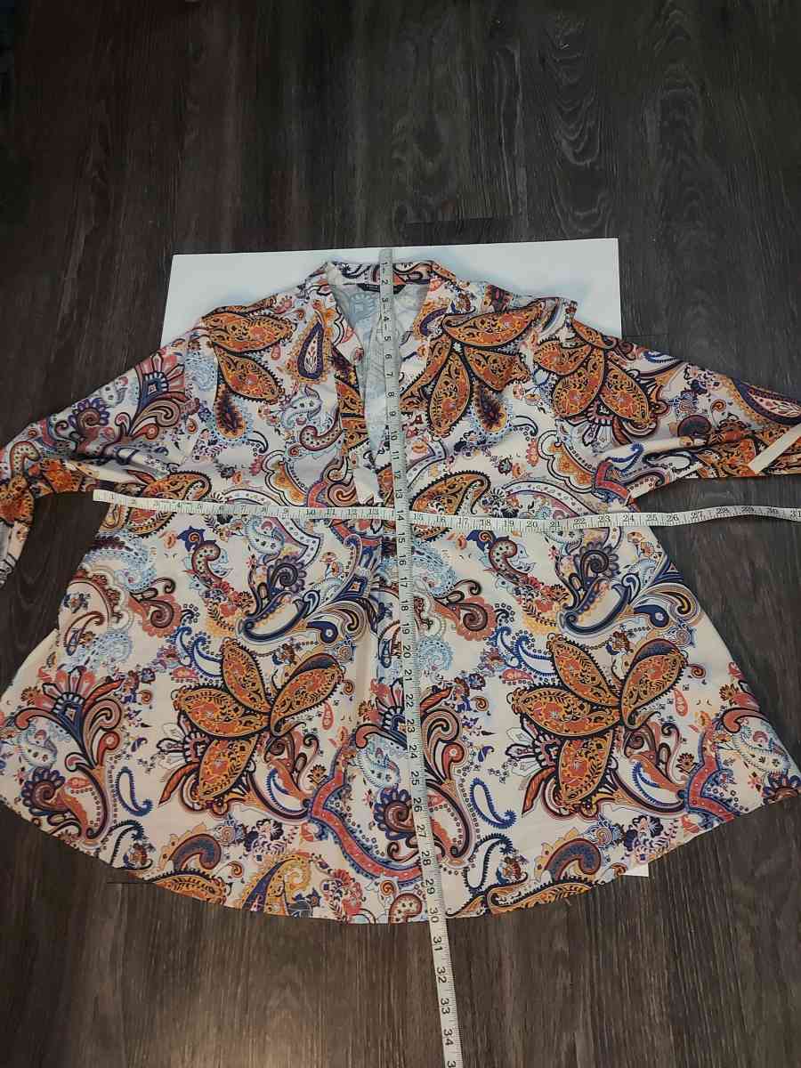 SHEIN Curve Floral Paisley Print Blouse Size 2XL