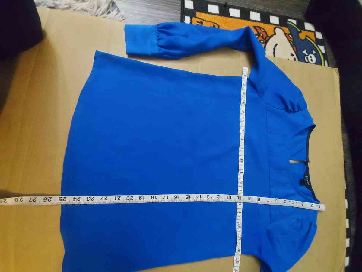 J Crew Factory Blue Long Sleeve Blouse Size XXS