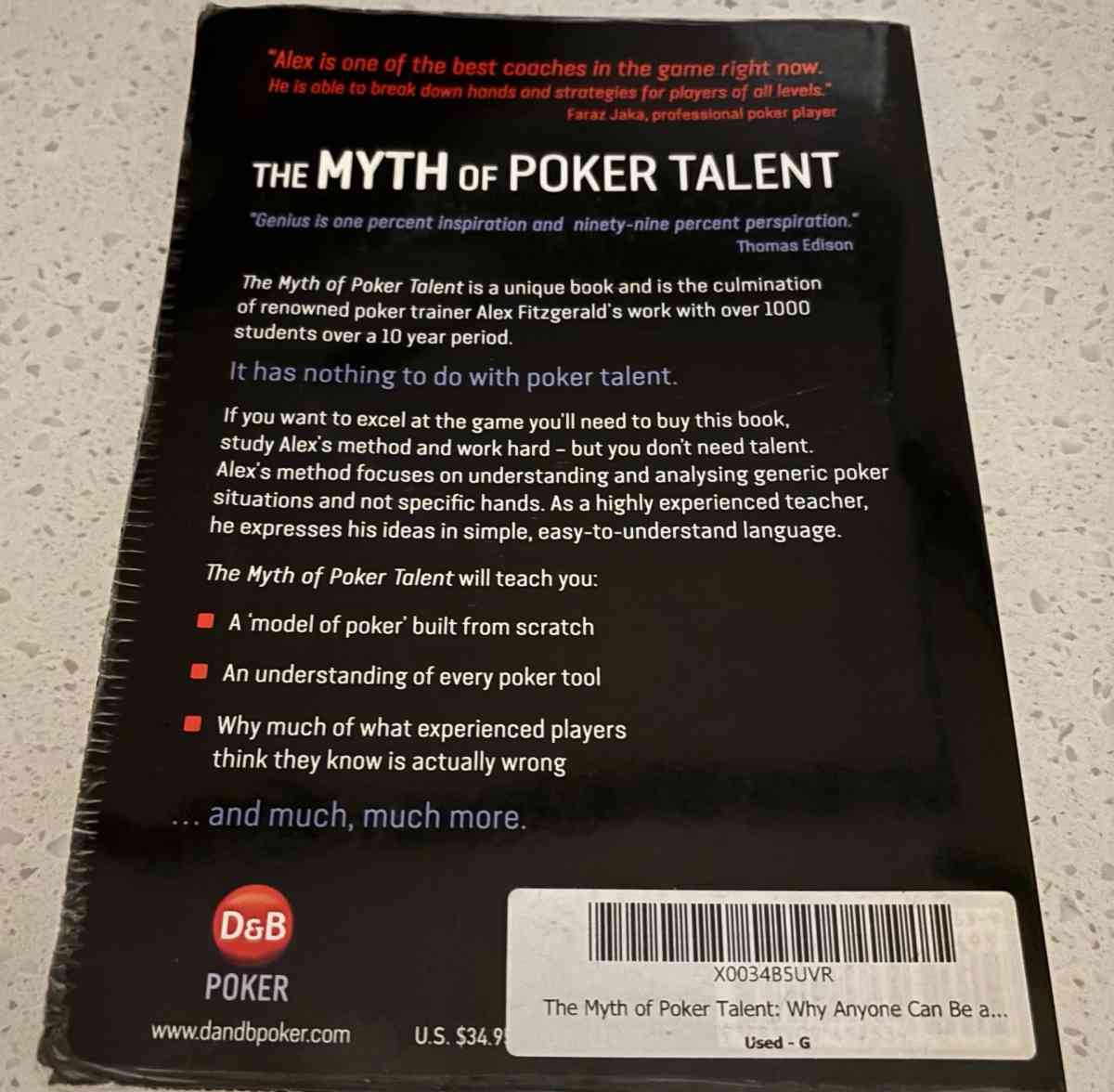 The Myth of Poker Talent by A Fitzgerald - Salt Lake City, Utah - FleaMarketBay