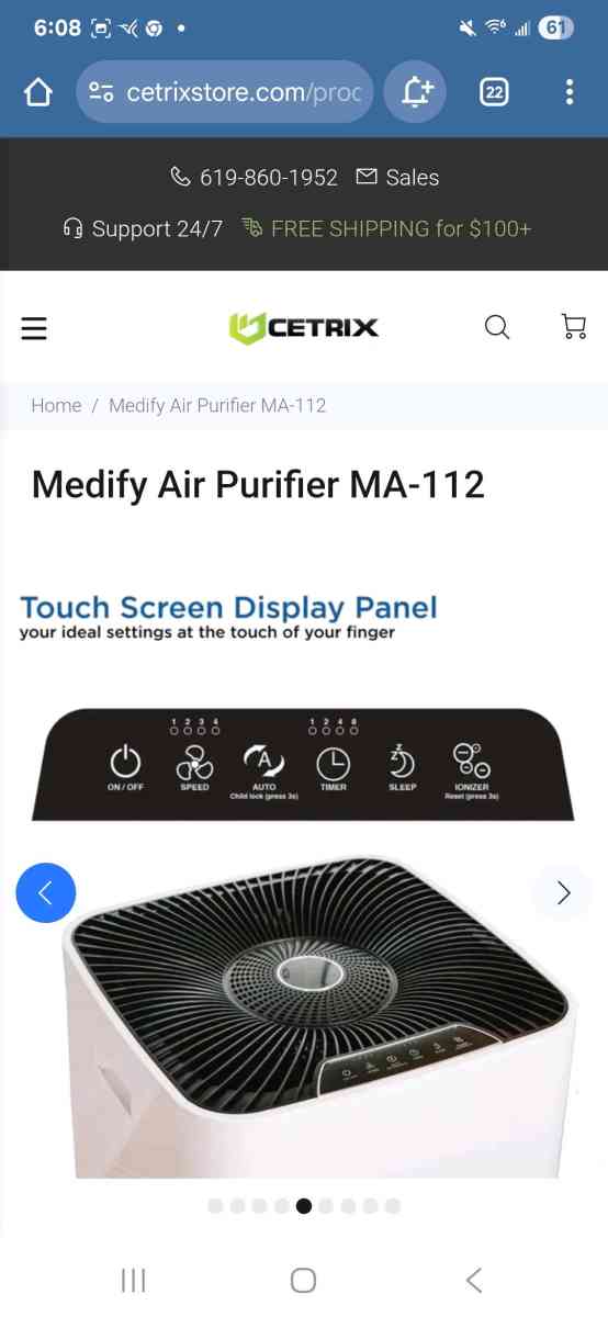 Medify Air MA112 MedicalGrade HEPA Air Purifier for Large - Hamilton, Ohio - FleaMarketBay