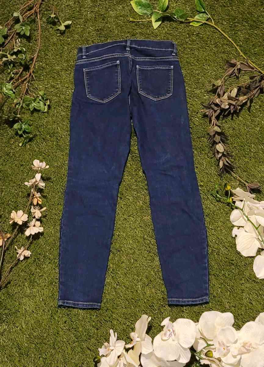 Dark Wash Distressed Girls Jeans