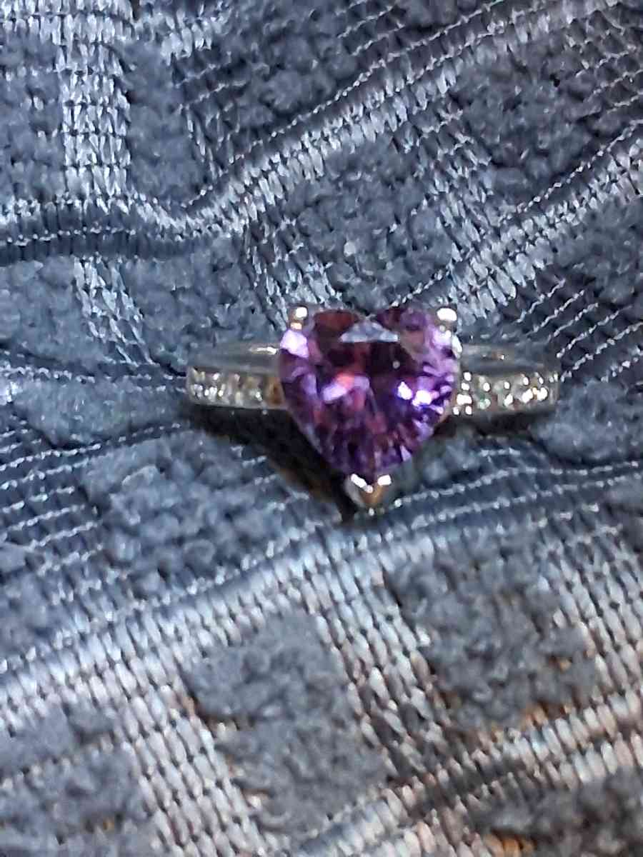 14k white gold diamond and amethyst ring - Easton, Pennsylvania - FleaMarketBay