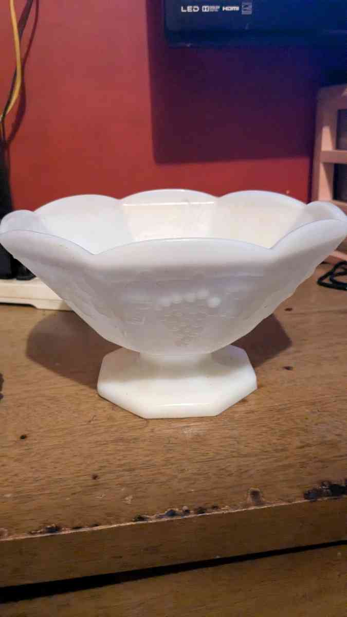 glass bowl and glass plant