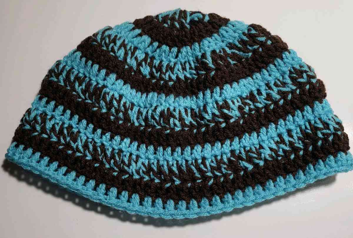Blue and Dark brown beanie - Fort Sumner, New Mexico - FleaMarketBay