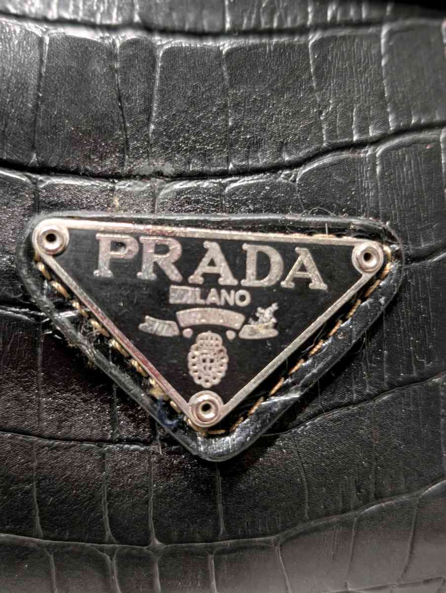 Prada Black Leather Purse with Structured Design
