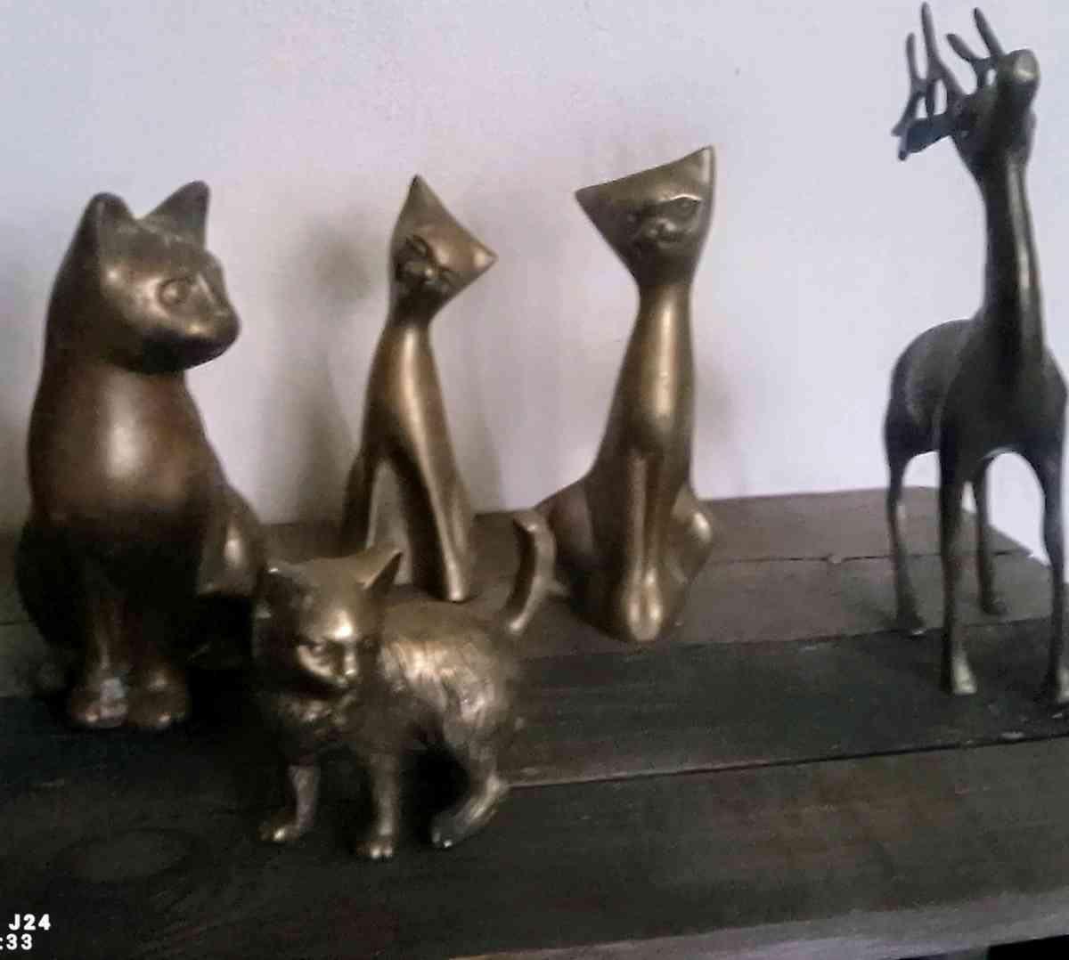 Vintage Brass Cats 1960a 5 pcs - Idabel, Oklahoma - FleaMarketBay