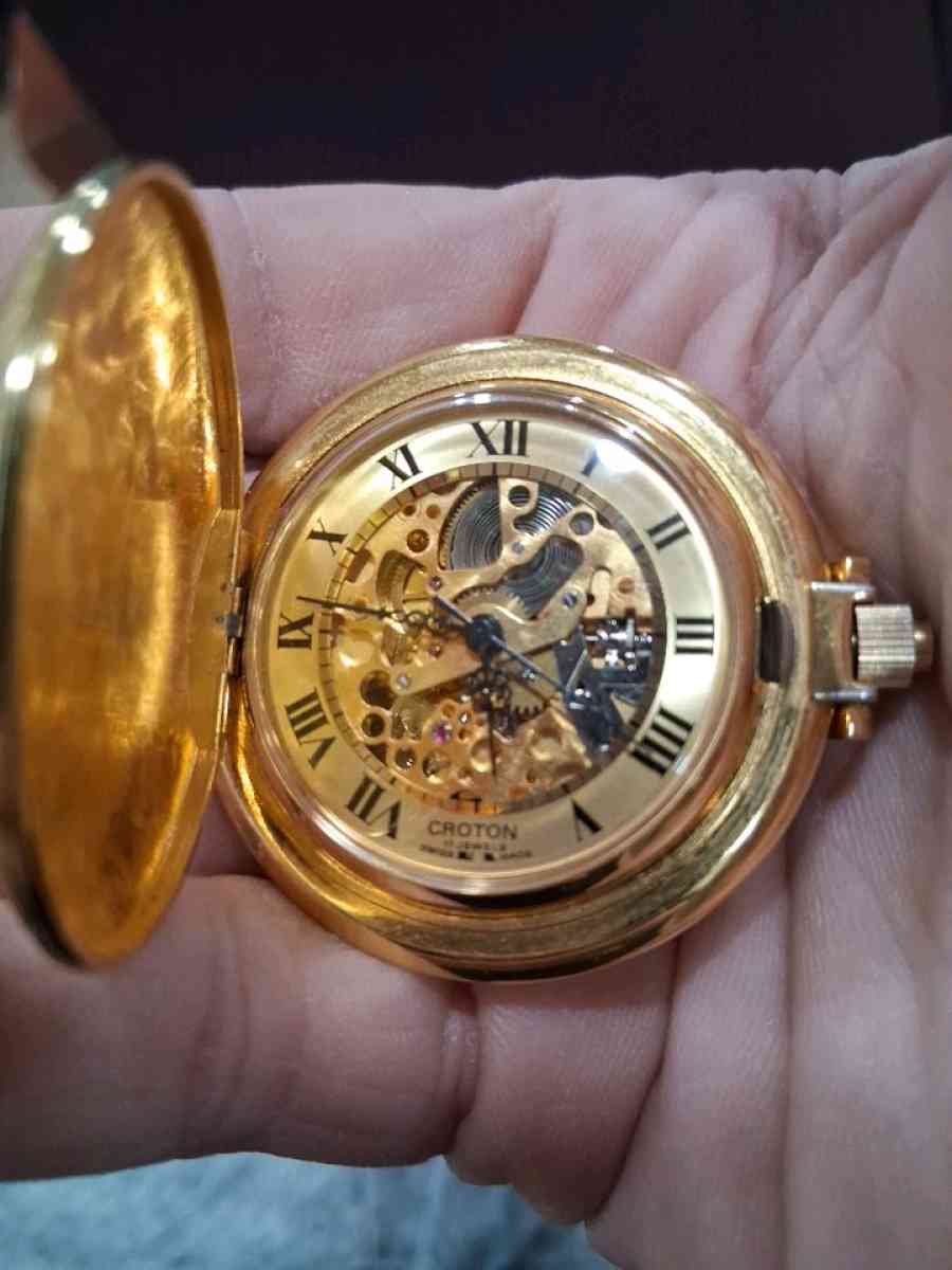 Vintage Swiss 14k gold filled Croton ladies pocket watch 17j - Easton, Pennsylvania - FleaMarketBay