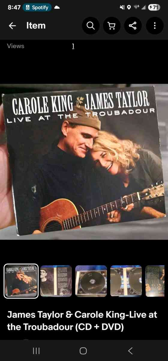 Carol King and James Taylor LIVE AT THE TROUBADOUR - Modesto, California - FleaMarketBay