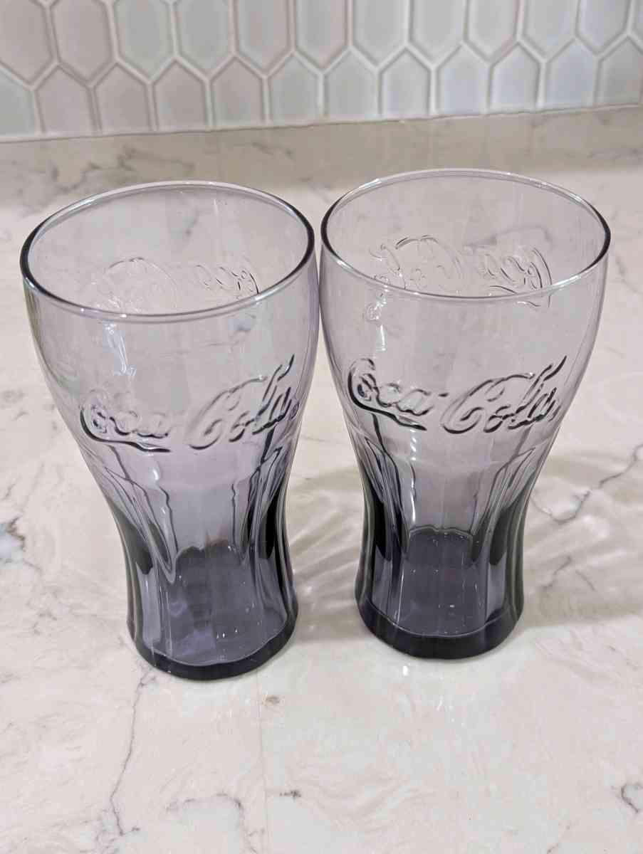 Pair of Purple CocaCola Glasses