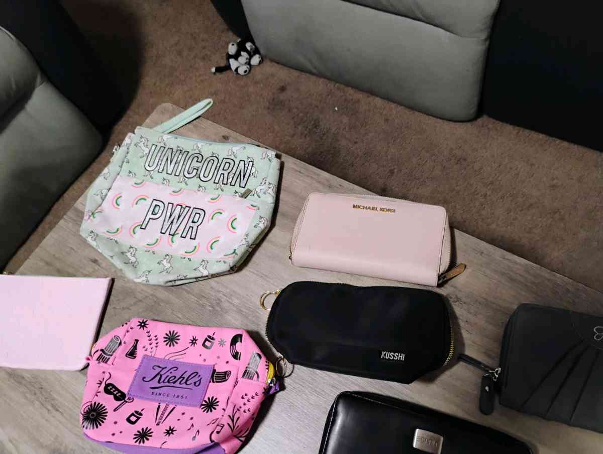 makeup bag and wallets