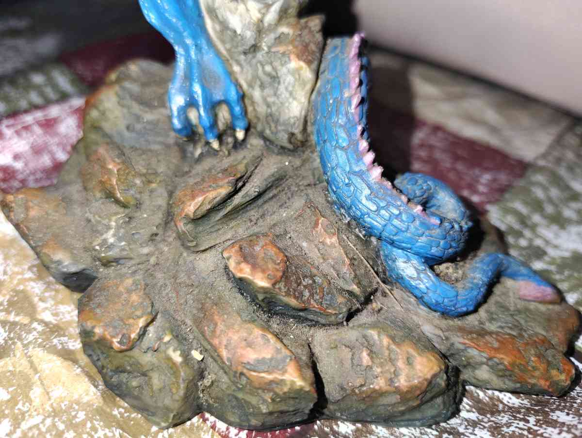 Vintage 1998 Summit Collection winged blue dragon figurine