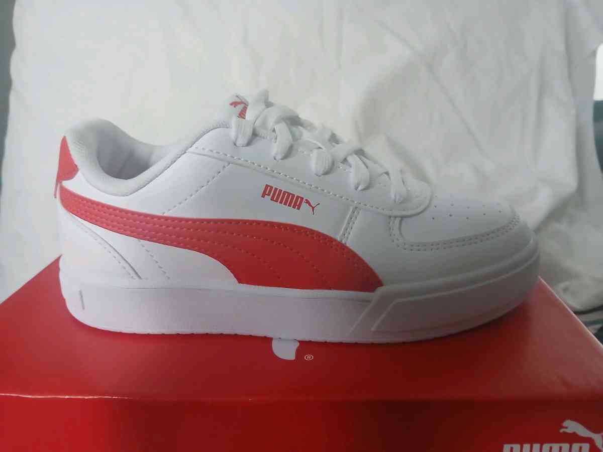 brand new red and white puma sneakers