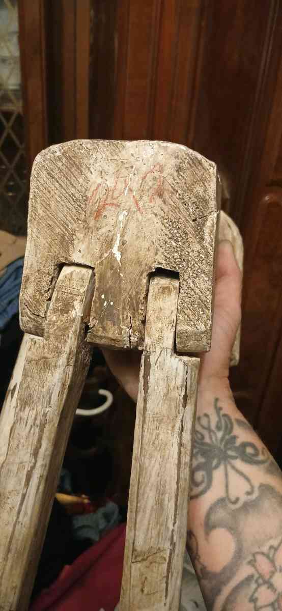 antique wooden toy bunny