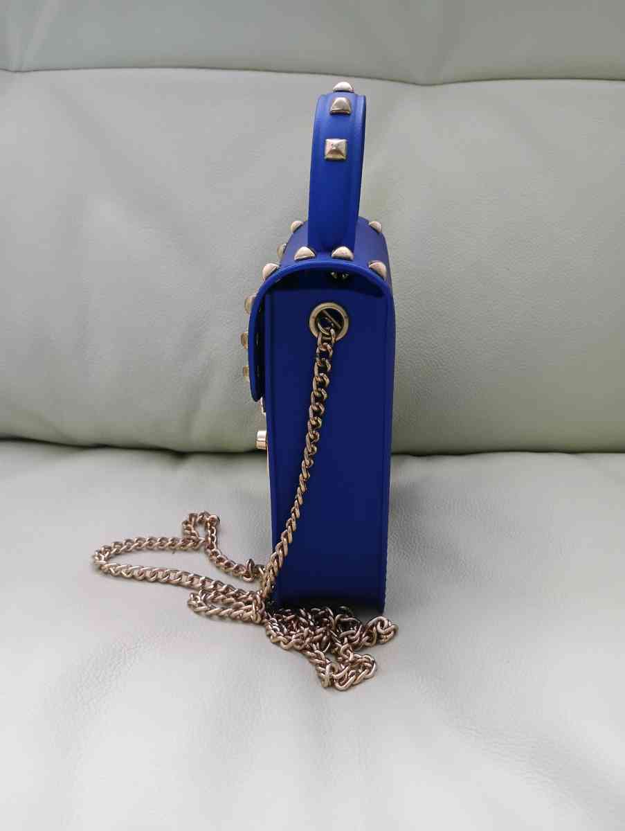 Le Mie Blue Womens Jelly Gold Stud Tone Gold Tone Chain Stra