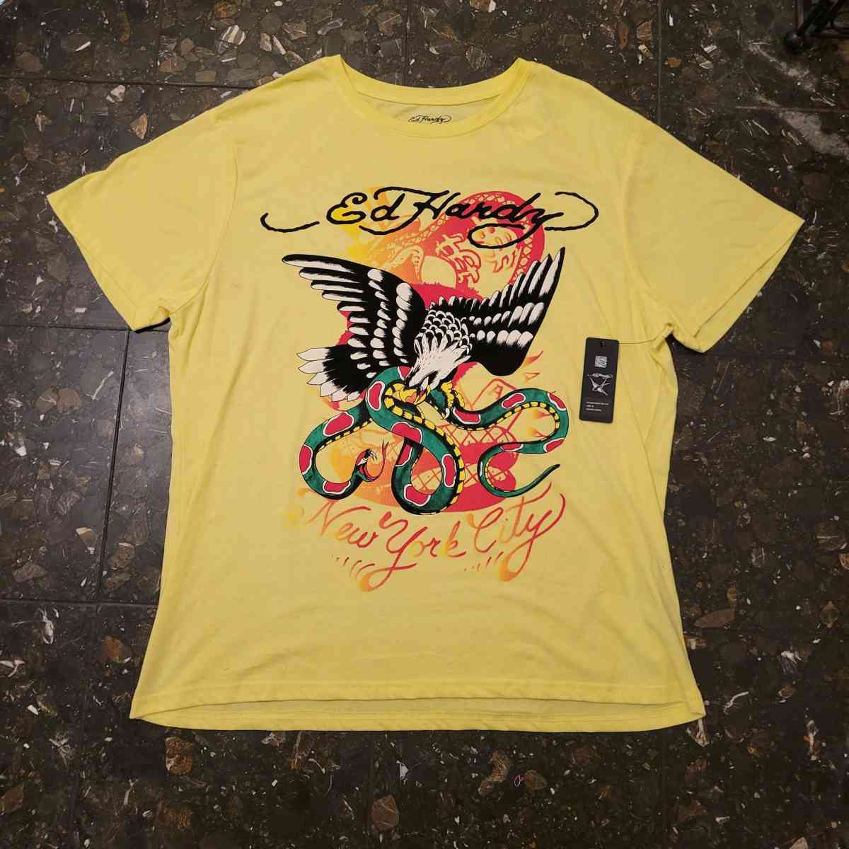 Ed Hardy Graphic Tee XL - Orange, California - FleaMarketBay
