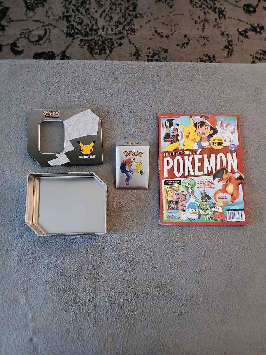263 Pokemon Cards with Tin Box Card Holder And Magazine - North Hollywood, California - FleaMarketBay